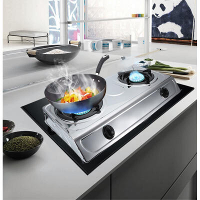 

Greensen 1Pc Stainless Steel Double Burner Dual Gas Stove Home Kitchen Cooktop Cooker