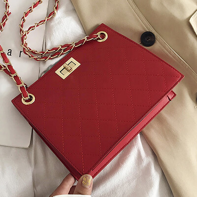 

The new autumn&winter 2019 Korean version of the new Qiu Dong womens bag with a single shoulder oblique satchel with a rhombo