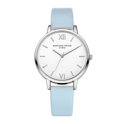 

Minimalism Womens Watches Scale Dial Ladies Quartz Wristwatch Simple Leather Strap Clock Luxury Lvpai Reloj Mujer