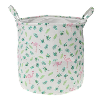 

Round Laundry Basket Storage Barrel Cotton Linen Dirty Clothing Bucket