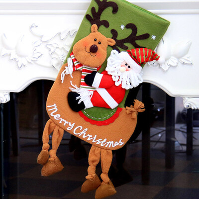 

〖Follure〗Snowman Riding Deer Christmas Socks Christmas Tree Pendant Gift Bag Socks Gift