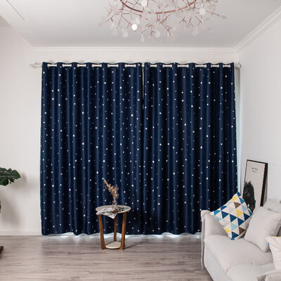 

Gobestart Embroidered Blackout Curtain Office Plant Balcony Insulated Curtain Fabric