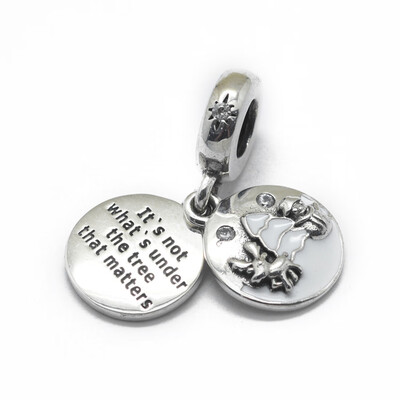

925 Sterling Silver European Beads Large Hole Beads Flat Round with Word Antique Silver 23mm Pendant 13x11x1525mm