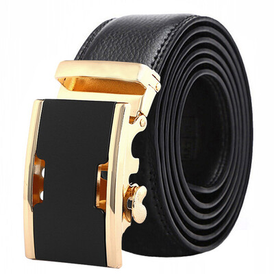 

Fashion BRAND balck Belt Men Top sale Luxury 2019 Automatic Buckle Metal brown Male belt Genuine Leather Belts Men