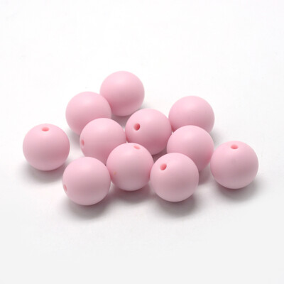 

Food Grade Environmental Silicone Beads Chewing Beads For Teethers DIY Nursing Necklaces Making Round Pink 12mm Hole 2mm
