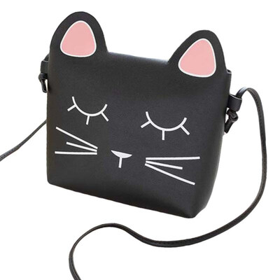 

Women Cute Cat Shaped Faux Leather Small Crossbody Shoulder Bag Phone Holder