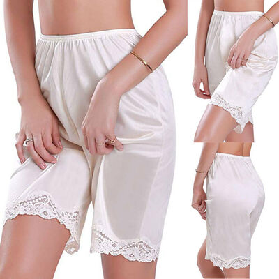 

Women Anti-Static Slip Pettipants Loose Satin Bloomers Panties Short Lingerie