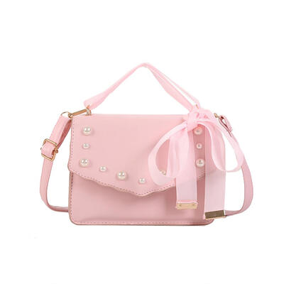 

Pearls Silk Shoulder Handbags Women PU Leather Crossbody Top-handle Bags