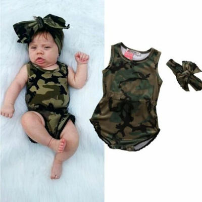 

Camo Toddler Baby Girls Camo Romper Jumpsuit One-Pieces Clothes Outfits 0-24M