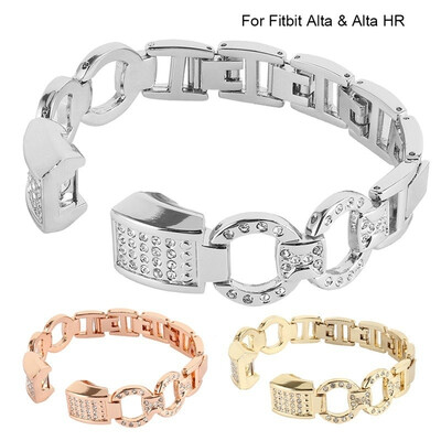 

Rhinestone Alloy Bracelet Bangle Watch Wrist Band Strap for Fitbit AltaAlta HR