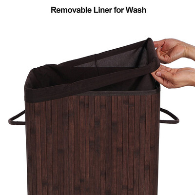 

Bathroom Laundry Hamper Basket Clothes Storage Bag Sorter Organizer Lid