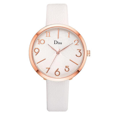 

Minimalism Womens Watches Rose Roman Numeral Disc Ladies Quartz Wristwatch Leather Strap Temperament Clock Reloj Mujer