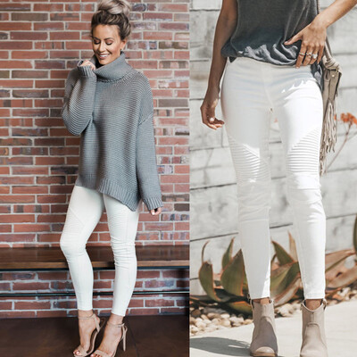 

〖Follure〗Women High Waist Stretch Hose Jeans Leggings Skinny Slim Fitness Pants Trousers