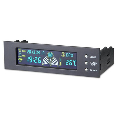 

525in Bay Front LCD Panel 3 Fan Speed Controller CPU Temperature Sensor