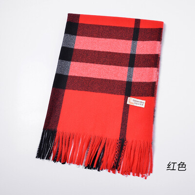 

Korean version of the autumn&winter plaid long warm scarf female imitation cashmere dual-use large shawl double-sided versatile student collar
