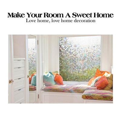 

New 45 X 200CM Frosted Flower Glass Window Film Cover Privacy Bathroom Covering