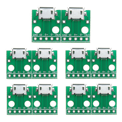 

10pcs MICRO USB to DIP Adapter 5pin female connector B type pcb converter