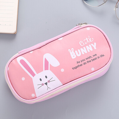 

Toponeto Cute Cartoon Student Leather Pencil Pen Case Box Makeup Pouch Brush Holder Bag