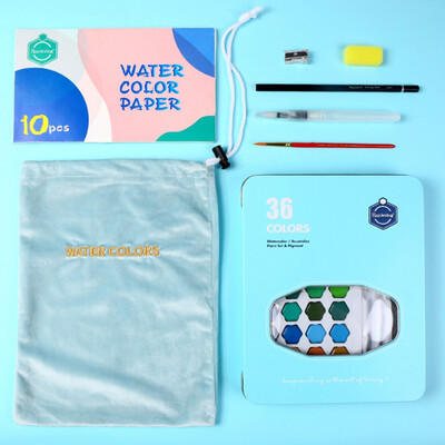 

2019 NEW Solid Water Color With Iron Box For Beginners Portable Painting Supplies 36 Colors High Quality