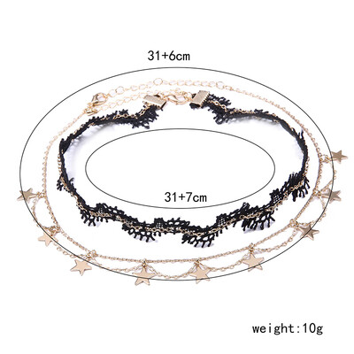 

Lace Choker Necklaces For Women Black Lace Hollow Heart Flower Short Clavicle Collares Necklace Fashion Neck Jewelry