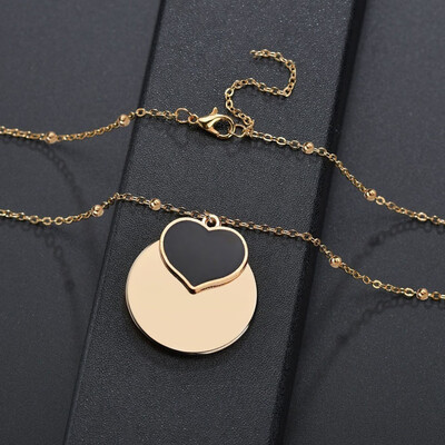 

Simple Ladies Round Pendant Necklace OL Style High Quality European And American Personality Charm Wedding Party Fashion Jewelry
