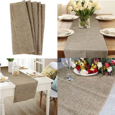 

12&quot X 362&quot Burlap Table Runner Natural Jute Rustic Wedding Decoration