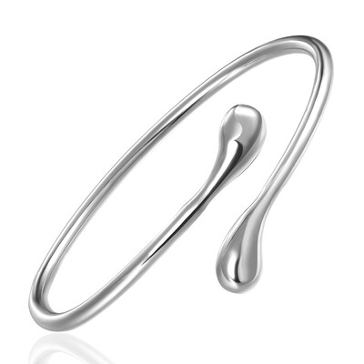 

Silver Plated Tear Drop Bangle Diameter 68cm Adjustable Open Tear Rain Water Drop Bracelet