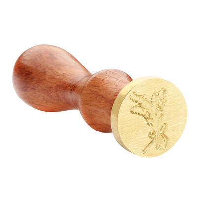 

Retro Plant Pattern Wood Handle Sealing Wax Seal Stamp Post Decor Craft