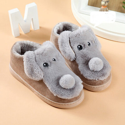 

Rose Mens Monkey Peas Shoes Non-Slip Round Toe Platform Thick Heel Cotton Slippers