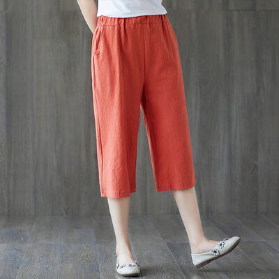 

Women Palazzo Wide Leg 34 Short Pants Ladies Loose Capri Trousers SIze -3XL