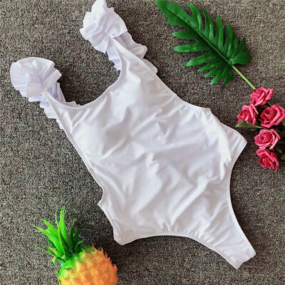 

Women Ruffle Onepiece Swimwear Push-up Swimming Monokini Bodysuit Bikini Bathing