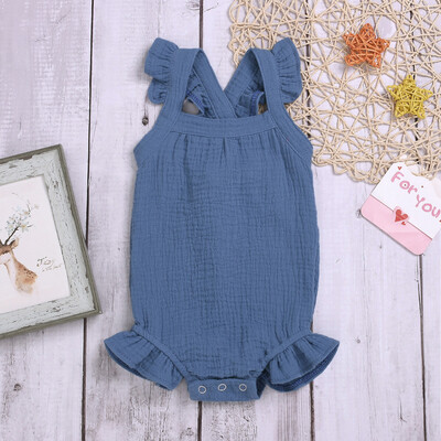 

Toddler Baby Kids Girls Sleeveless Dot Print Ribbons Romper Jumpsuit Clothes