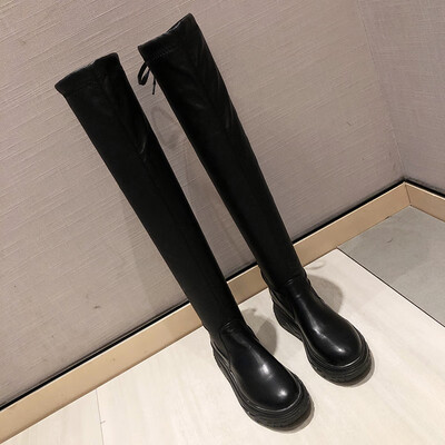 

Womens autumn&winter Korean version of Chichundred thick bottom thin flat long thin thin