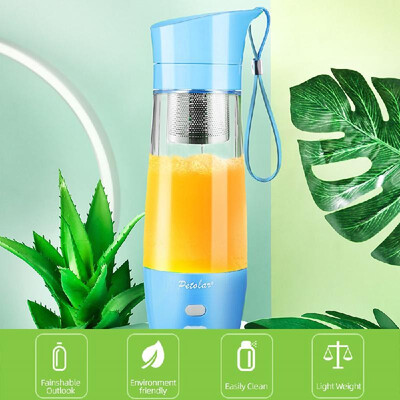 

Mini Juicer Cup 430ml Fruit Juice Mixer Travel Blender with Stainless Steel 2-Blades USB Rechargeable