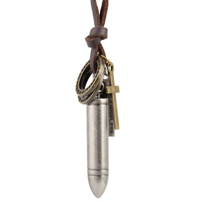 

Europe&South Korea Non - Mainstream Fashion Casual Wear Accessories Bronze Leather Necklace