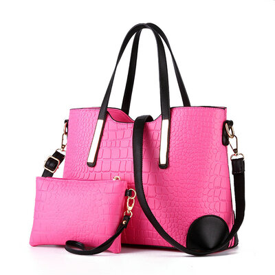 

2017 New Fashion Woman Handbag Lady Famous Designer Brand Leather Shoulder Messenger Bag Crocodile Big Women Composite Bag