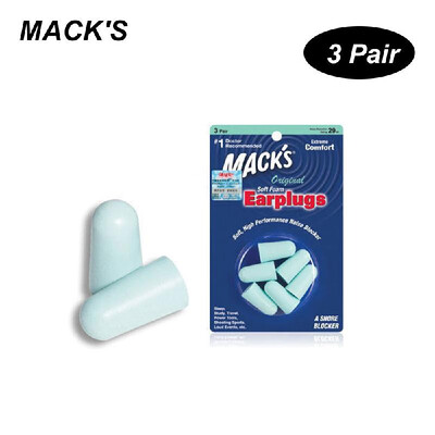 

MACKS 3 Pair Anti-noise Foam Earplugs Washable Professional Soundproof Ear Plugs for Sleeping Working Travelling Hearing Protecti