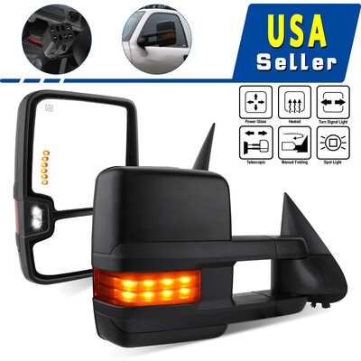 

Power Heated LED Turn Signals Towing Mirrors for 99-02 Chevy Silverado Sierra