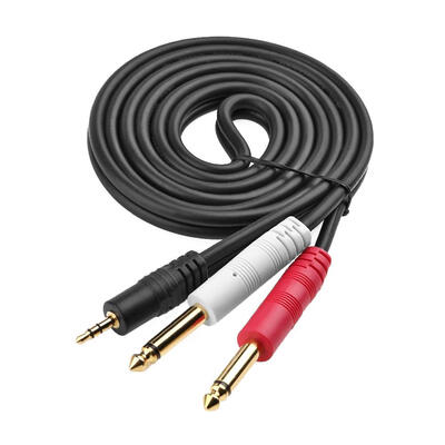 

35mm to Dual 635mm Splitter Adapter Audio Cable for Amplifier Speaker