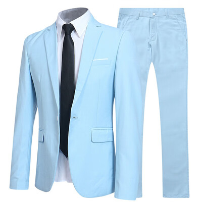 

Cloudstyle Mens business one button suit top pants 11639