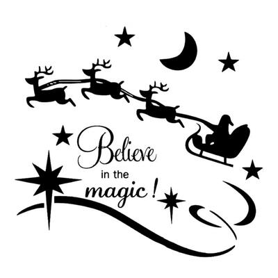 

Santa Elk Wall Stickers Removable Home Room Decor Window Stickers