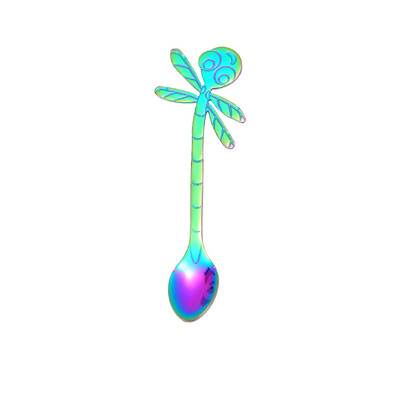 

Toponeto Colorful Spoon Handle Spoons Flatware Ice Cream Drinking Tools Kitchen Gadget