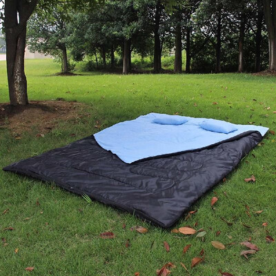 

TOMSHOO 86"x60" Double Thermal Sleeping Bag 2 Person Outdoor Camping Hiking Sleeping Bag with 2 Pillows