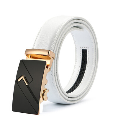 

New Designer letter buckle Automatic Buckle Cowhide Leather belt men jaguar designer white belts mens belts luxury 110-125cm
