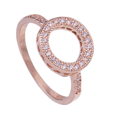 

1PC New Trendy Rhinestone Rings For Women Jewelry Engagement Wedding Round Ring Accessories Party Gift