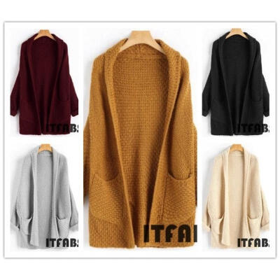 

Women&acutes Knitted Sweater Long Sleeve Casual Cardigan Knitwear Jumper Coat