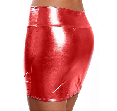

Womens Leather Micro Mini Skirt Sexy Wet Look Bodycon Lingerie Club Party Dress