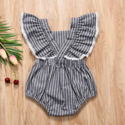 

Newborn Kids Baby Boys Girls Infant Romper Stripe Bodysuit Clothes Outfit Sets