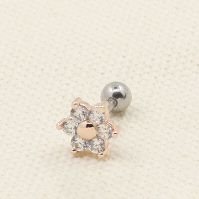 

1PC Crystal Flower Stud Earring Zircon flower petal earrings Piercing Sexy Jewelry