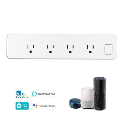

OWSOO WiFi Smart Power Strip Smart Surge Protector 4 Outlets for Multip-Plug Socket Connector Extension Cord Support Smartphone C